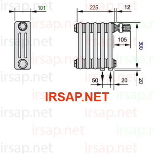 Радиатор IRSAP Tesi 30300/5 T25 CL 01